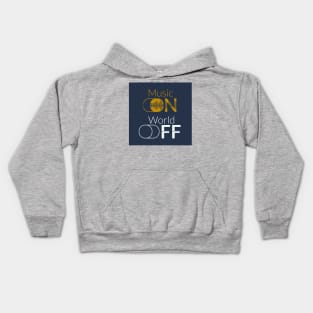 Music on navy Kids Hoodie